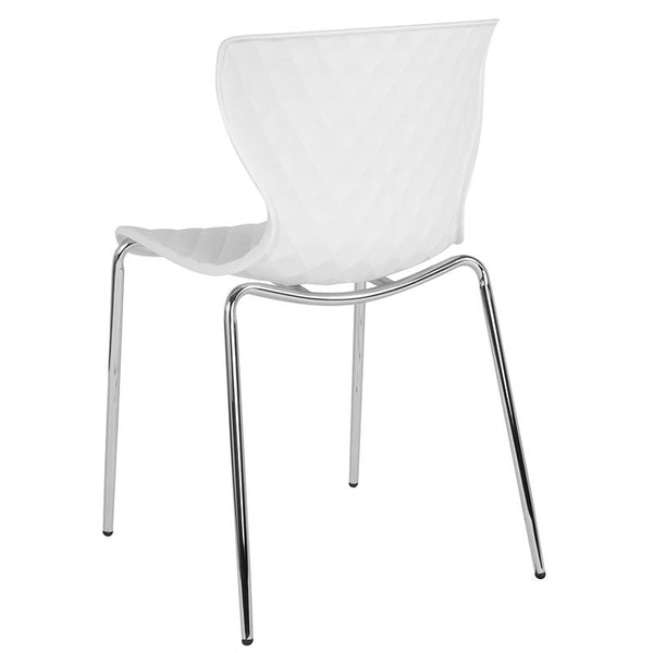 Flash Furniture Lowell Contemporary Design White Plastic Stack Chair - LF-7-07C-WH-GG