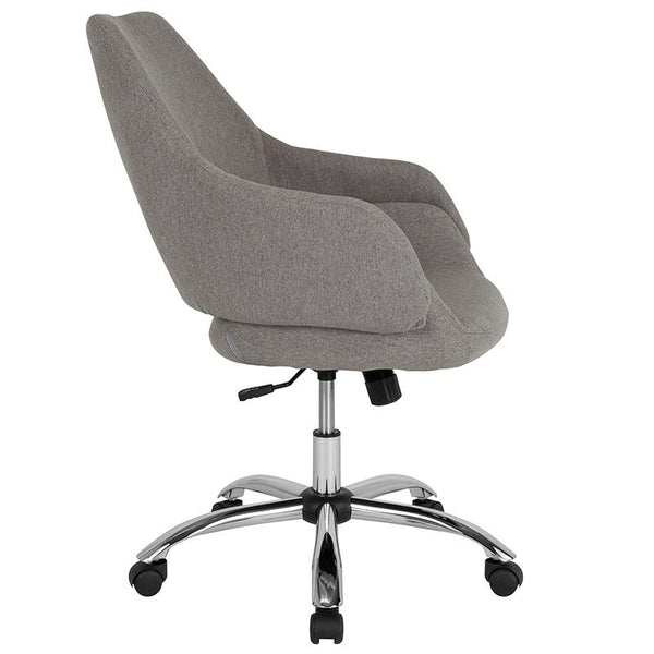 Flash Furniture Madrid Home and Office Upholstered Mid-Back Chair in Light Gray Fabric - CH-177280-LGY-F-GG