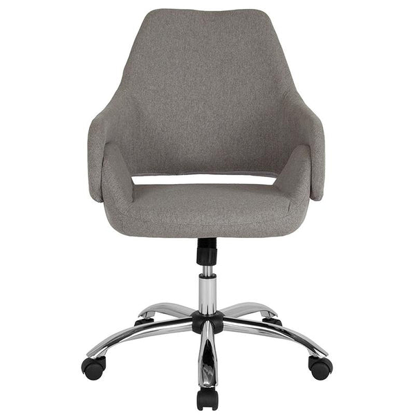 Flash Furniture Madrid Home and Office Upholstered Mid-Back Chair in Light Gray Fabric - CH-177280-LGY-F-GG