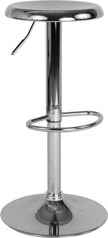 Flash Furniture Madrid Series Adjustable Height Retro Barstool in Chrome Finish - CH-181220-CH-GG