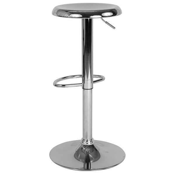 Flash Furniture Madrid Series Adjustable Height Retro Barstool in Chrome Finish - CH-181220-CH-GG