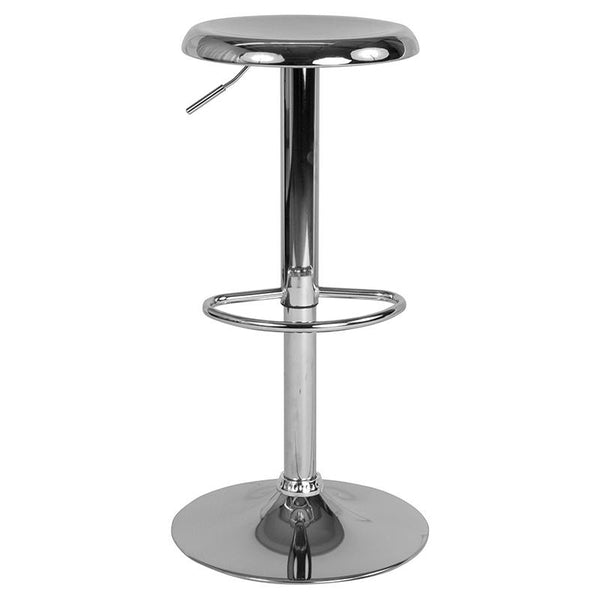 Flash Furniture Madrid Series Adjustable Height Retro Barstool in Chrome Finish - CH-181220-CH-GG