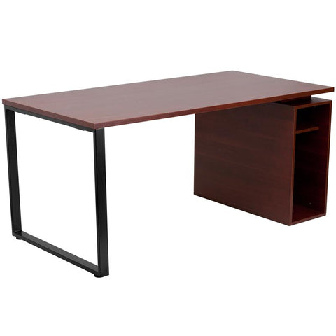 Flash Furniture Mahogany Computer Desk with Open Storage Pedestal - NAN-JN-2108-GG