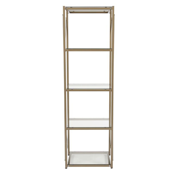 Flash Furniture Mar Vista Collection Glass Storage Shelf with Matte Gold Frame - NAN-JH-1796BF-GG