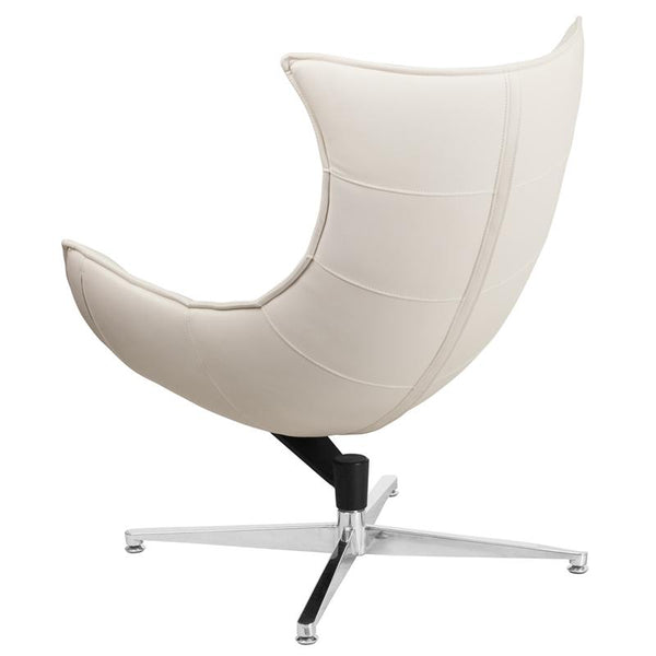 Flash Furniture Melrose White Leather Swivel Cocoon Chair - ZB-32-GG