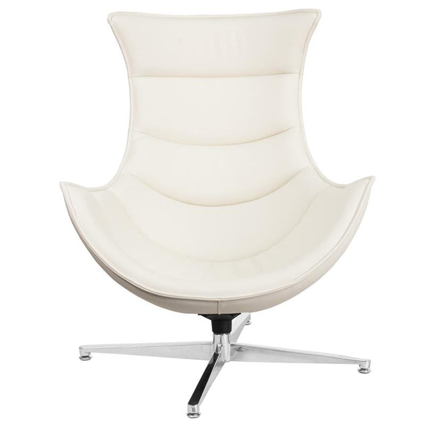 Flash Furniture Melrose White Leather Swivel Cocoon Chair - ZB-32-GG