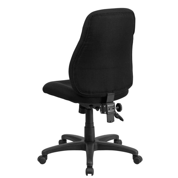 Flash Furniture Mid-Back Black Fabric Multifunction Ergonomic Swivel Task Chair - BT-90297M-GG