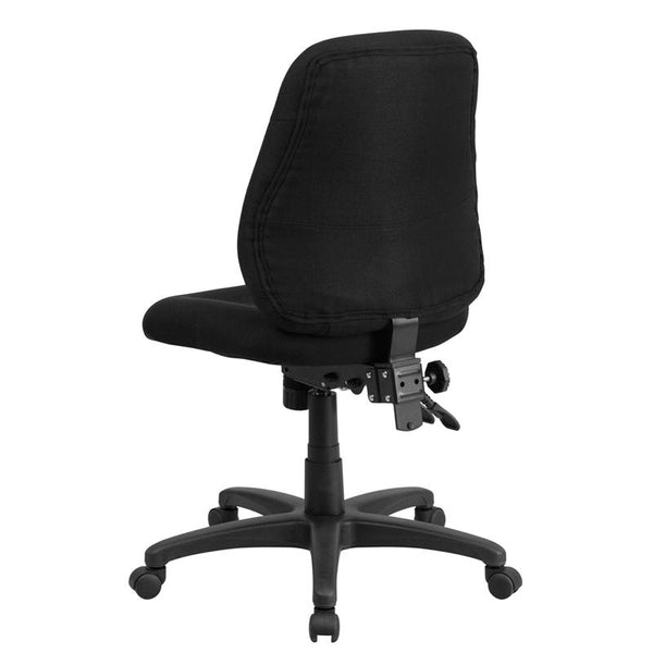 Flash Furniture Mid-Back Black Fabric Multifunction Ergonomic Swivel Task Chair - BT-90297S-GG