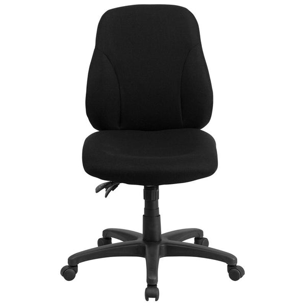 Flash Furniture Mid-Back Black Fabric Multifunction Ergonomic Swivel Task Chair - BT-90297S-GG