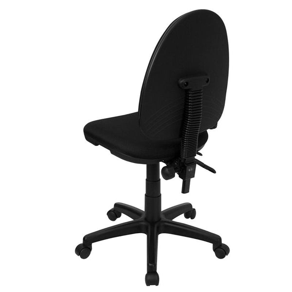 Flash Furniture Mid-Back Black Fabric Multifunction Swivel Task Chair with Adjustable Lumbar Support - WL-A654MG-BK-GG