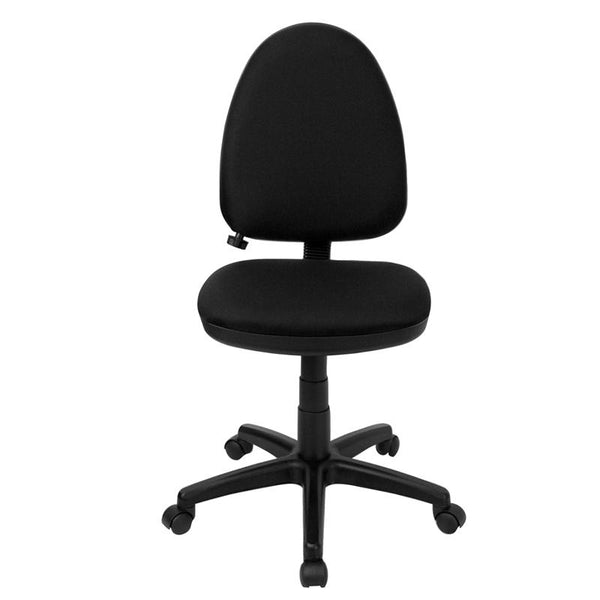 Flash Furniture Mid-Back Black Fabric Multifunction Swivel Task Chair with Adjustable Lumbar Support - WL-A654MG-BK-GG