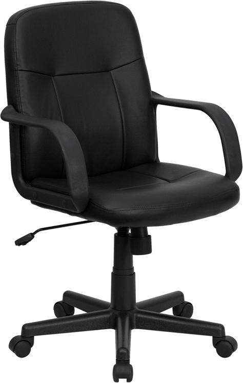 Flash Furniture Mid-Back Black Glove Vinyl Executive Swivel Chair with Arms - H8020-GG