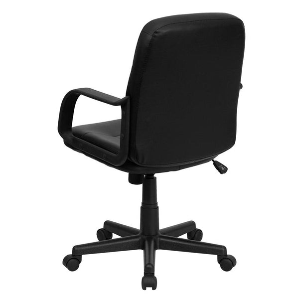 Flash Furniture Mid-Back Black Glove Vinyl Executive Swivel Chair with Arms - H8020-GG