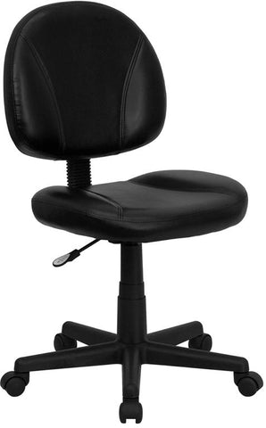 Flash Furniture Mid-Back Black Leather Ergonomic Swivel Task Chair - BT-688-BK-GG