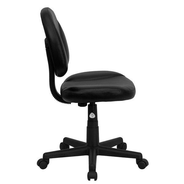 Flash Furniture Mid-Back Black Leather Ergonomic Swivel Task Chair - BT-688-BK-GG