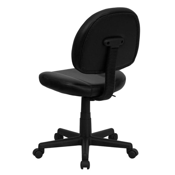 Flash Furniture Mid-Back Black Leather Ergonomic Swivel Task Chair - BT-688-BK-GG