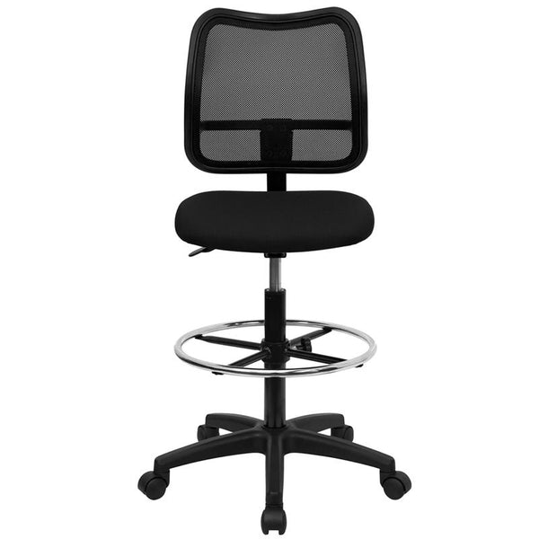 Flash Furniture Mid-Back Black Mesh Drafting Chair - WL-A277-BK-D-GG