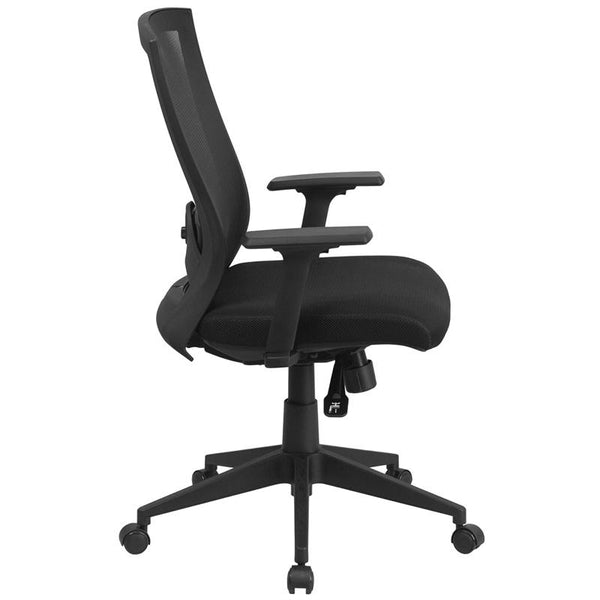 Flash Furniture Mid-Back Black Mesh Executive Swivel Chair with Back Angle Adjustment and Adjustable Arms - HL-0004K-GG