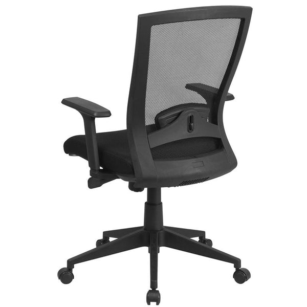 Flash Furniture Mid-Back Black Mesh Executive Swivel Chair with Back Angle Adjustment and Adjustable Arms - HL-0004K-GG