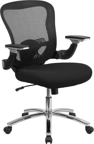 Flash Furniture Mid-Back Black Mesh Executive Swivel Chair with Height Adjustable Flip-Up Arms - GO-WY-87-2-GG