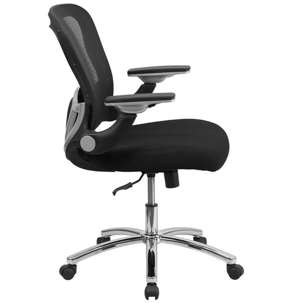 Flash Furniture Mid-Back Black Mesh Executive Swivel Chair with Height Adjustable Flip-Up Arms - GO-WY-87-2-GG