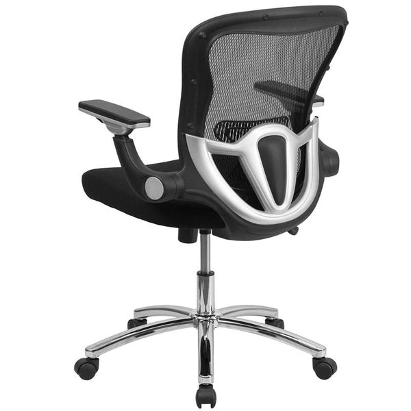 Flash Furniture Mid-Back Black Mesh Executive Swivel Chair with Height Adjustable Flip-Up Arms - GO-WY-87-2-GG