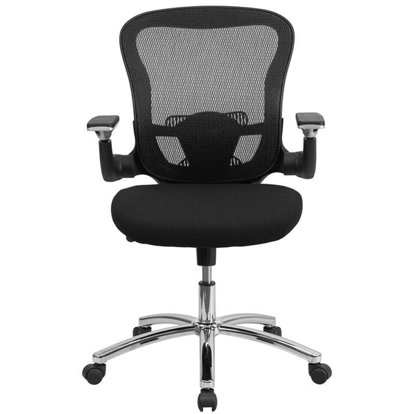 Flash Furniture Mid-Back Black Mesh Executive Swivel Chair with Height Adjustable Flip-Up Arms - GO-WY-87-2-GG