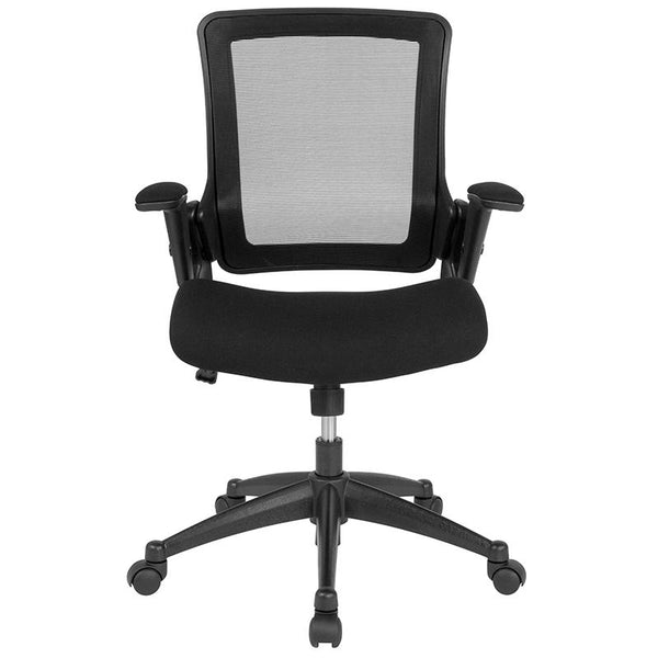 Flash Furniture Mid-Back Black Mesh Executive Swivel Chair with Molded Foam Seat and Adjustable Arms - BL-LB-8803-GG