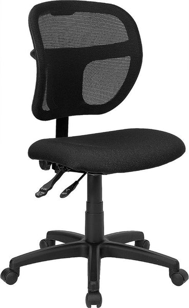Flash Furniture Mid-Back Black Mesh Swivel Task Chair with Back Height Adjustment - WL-A7671SYG-BK-GG
