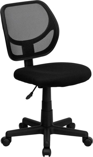 Flash Furniture Mid-Back Black Mesh Swivel Task Chair with Curved Square Back - WA-3074-BK-GG