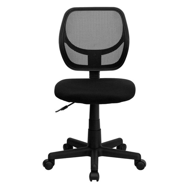 Flash Furniture Mid-Back Black Mesh Swivel Task Chair with Curved Square Back - WA-3074-BK-GG