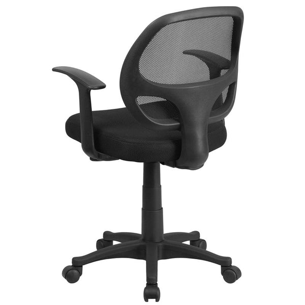 Flash Furniture Mid-Back Black Mesh Swivel Task Chair with T-Arms - LF-W-118A-BK-GG