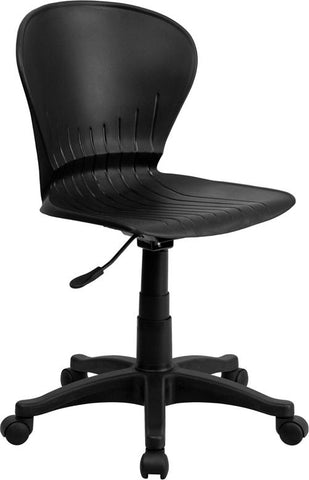 Flash Furniture Mid-Back Black Plastic Swivel Task Chair - RUT-A103-BK-GG