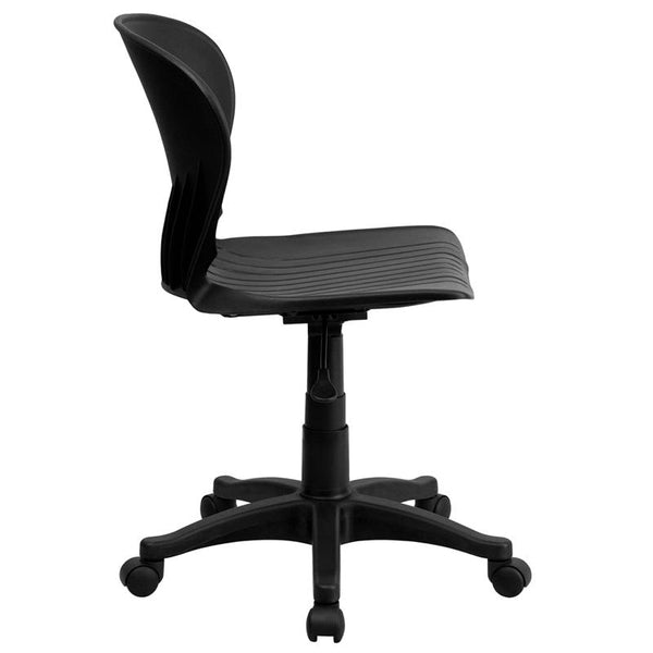 Flash Furniture Mid-Back Black Plastic Swivel Task Chair - RUT-A103-BK-GG