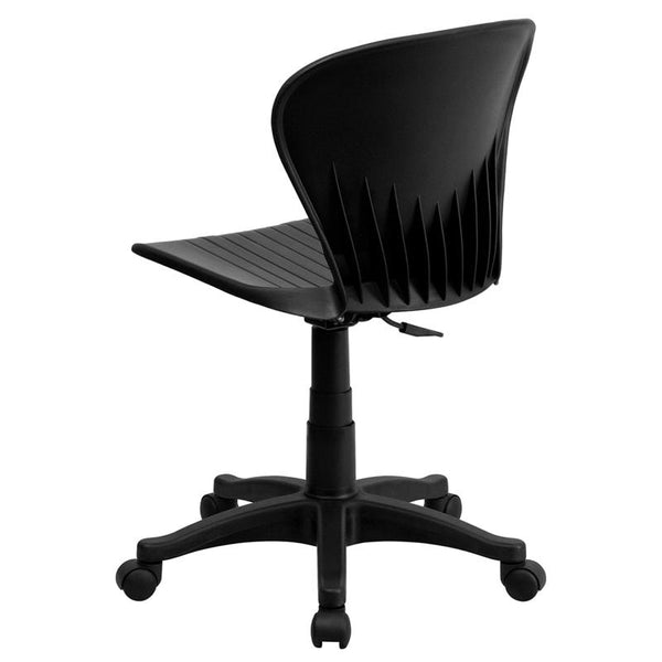 Flash Furniture Mid-Back Black Plastic Swivel Task Chair - RUT-A103-BK-GG