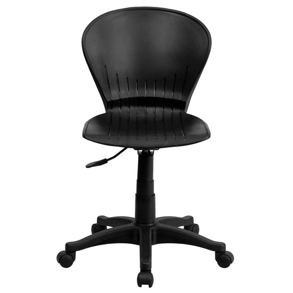 Flash Furniture Mid-Back Black Plastic Swivel Task Chair - RUT-A103-BK-GG