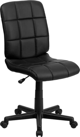 Flash Furniture Mid-Back Black Quilted Vinyl Swivel Task Chair - GO-1691-1-BK-GG