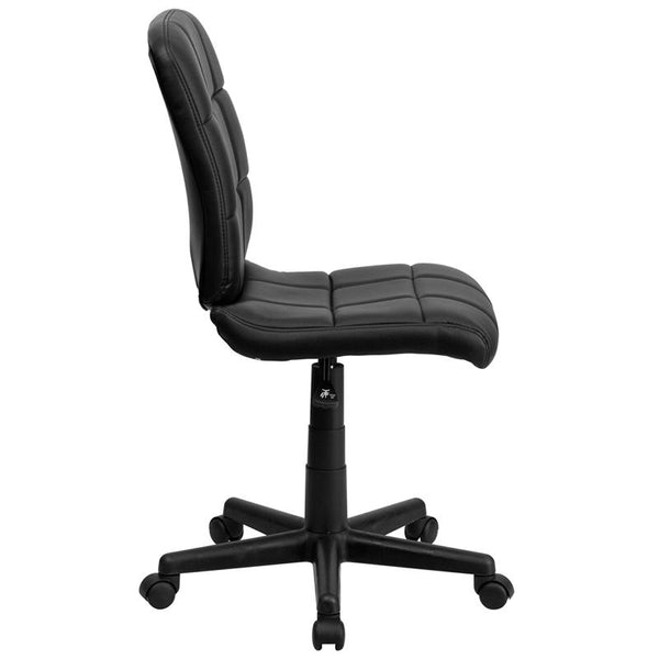 Flash Furniture Mid-Back Black Quilted Vinyl Swivel Task Chair - GO-1691-1-BK-GG