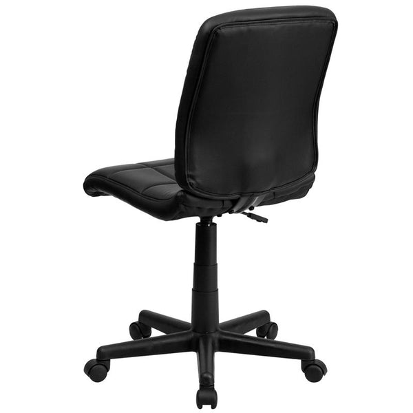 Flash Furniture Mid-Back Black Quilted Vinyl Swivel Task Chair - GO-1691-1-BK-GG