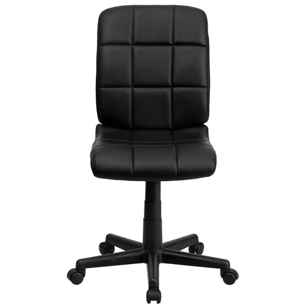 Flash Furniture Mid-Back Black Quilted Vinyl Swivel Task Chair - GO-1691-1-BK-GG