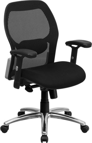 Flash Furniture Mid-Back Black Super Mesh Executive Swivel Chair with Knee Tilt Control and Adjustable Arms - LF-W42-GG