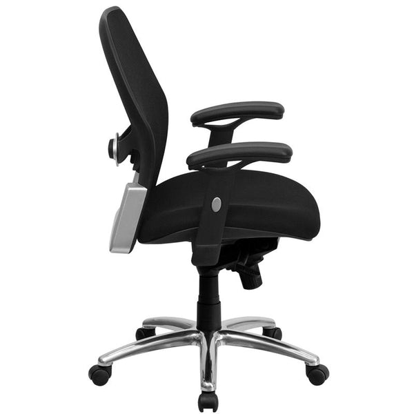 Flash Furniture Mid-Back Black Super Mesh Executive Swivel Chair with Knee Tilt Control and Adjustable Arms - LF-W42-GG