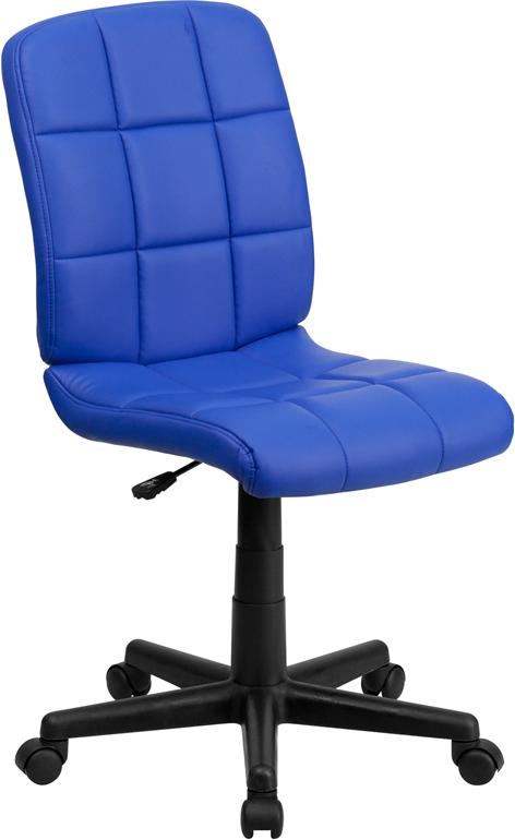 Flash Furniture Mid-Back Blue Quilted Vinyl Swivel Task Chair - GO-1691-1-BLUE-GG