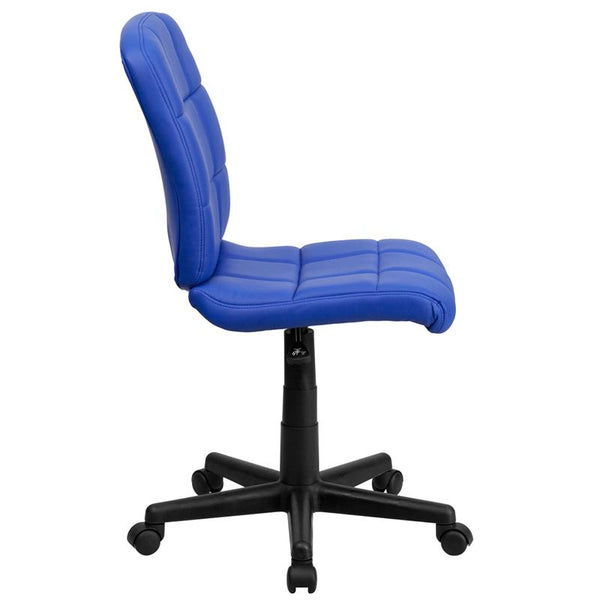 Flash Furniture Mid-Back Blue Quilted Vinyl Swivel Task Chair - GO-1691-1-BLUE-GG