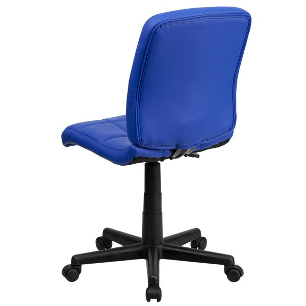 Flash Furniture Mid-Back Blue Quilted Vinyl Swivel Task Chair - GO-1691-1-BLUE-GG