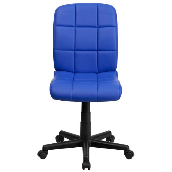 Flash Furniture Mid-Back Blue Quilted Vinyl Swivel Task Chair - GO-1691-1-BLUE-GG