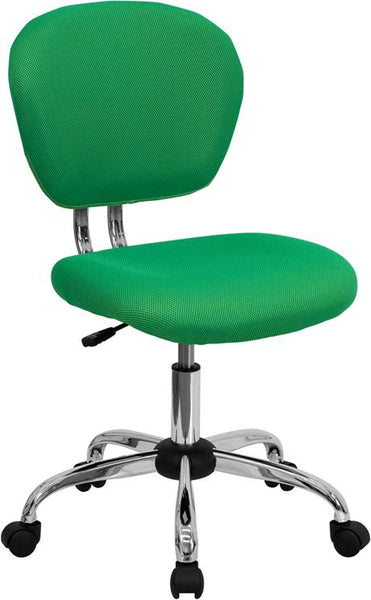 Flash Furniture Mid-Back Bright Green Mesh Padded Swivel Task Chair with Chrome Base - H-2376-F-BRGRN-GG