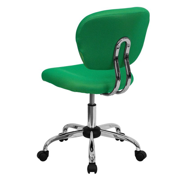 Flash Furniture Mid-Back Bright Green Mesh Padded Swivel Task Chair with Chrome Base - H-2376-F-BRGRN-GG
