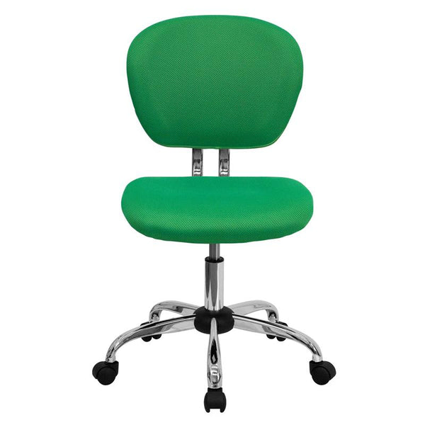 Flash Furniture Mid-Back Bright Green Mesh Padded Swivel Task Chair with Chrome Base - H-2376-F-BRGRN-GG