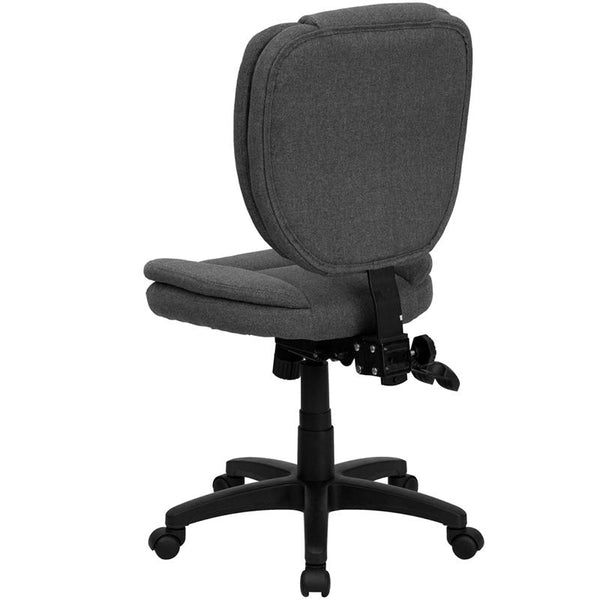 Flash Furniture Mid-Back Gray Fabric Multifunction Ergonomic Swivel Task Chair with Pillow Top Cushioning - GO-930F-GY-GG